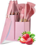 Caliamary 19-Piece Silicone Kitchen Utensil Set, Pink