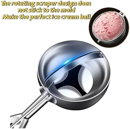 3Pcs Ice Cream Scoop,Stainless Steel Cookie Scoop Set with Trigger