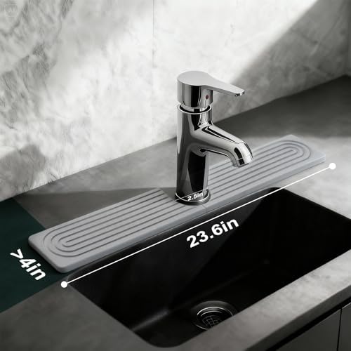 Diatomite Stone Faucet Mat for Kitchen Sink, 23.6 Inch Fast Drying
