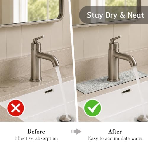 Boho Kitchen Sink Splash Guard Faucet Mat,Vintage Grey Modern