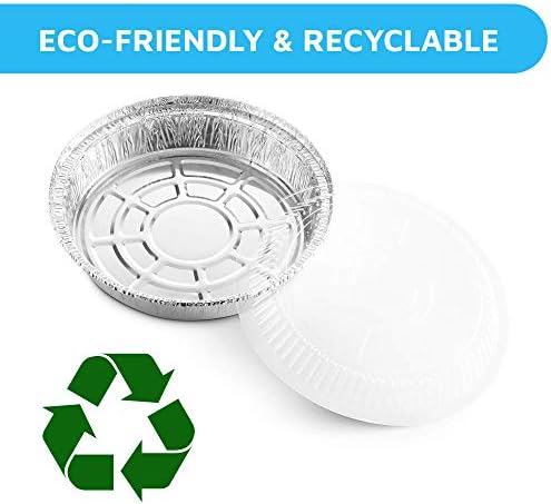 MontoPack 9” Round Aluminum Foil Pans with Clear Lids | Disposable