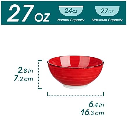 vancasso Bonita Cereal Bowls Set of 6-27 Oz Ceramic Soup Bowls