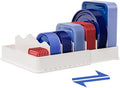 SWOMMOLY Expandable Food Container Lid Organizer for Kitchen Cabinet