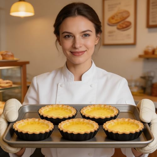 16 Pcs Mini Tart Pans Egg Tart Molds with Removable Bottom Round