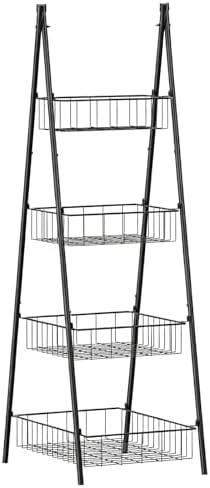 ETELI 4 Tier Metal Wire Basket Stand Triangular Freestanding Water