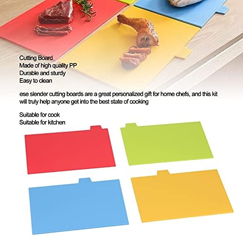 4PCS Plastic Cutting Board Set with Holder, Chopping Board Set with