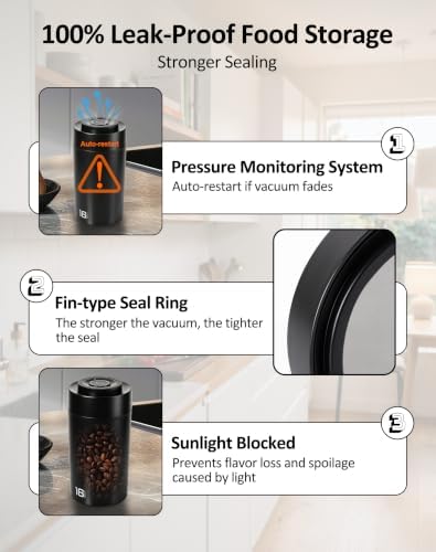 Auto Vacuum Coffee Canister, Electric Coffee Bean Storage Container
