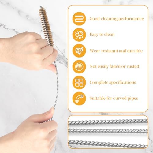 Tube Brush Kit 7pcs Brass Wire Tube Brushes Stainless Steel Bottle