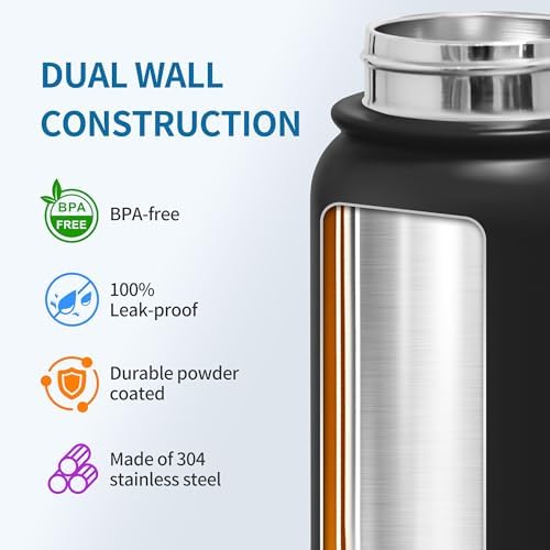 GOPPUS Insulated Water Bottle 20oz Stainless Steel BPA-Free Sports