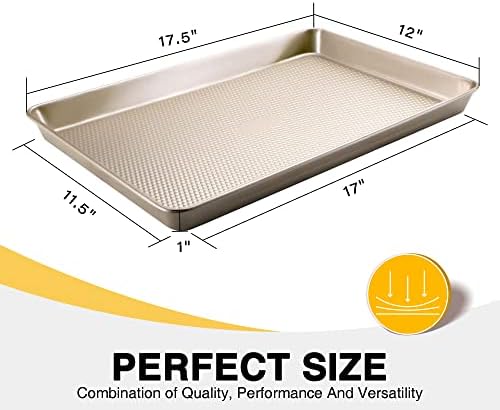 HONGBAKE Half Cookie Sheet 17.5x12 Inches and Half/Quarter/Jelly Roll