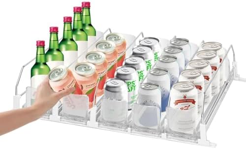 Can Dispenser for Refrigerator, White, Holds up to 25 Cans