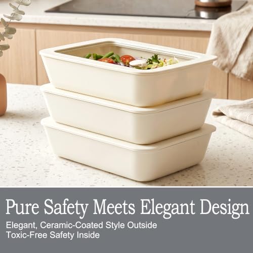 Urban Green 3 Pack 23oz Ceramic Coated Glass Containers