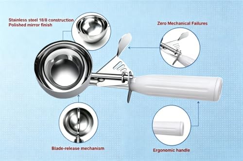 QUAL COOK Heavy Duty Ice Cream Disher 5.33 oz #06 Cookie Scoop with
