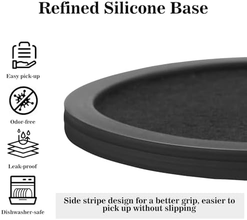 Sleek Absorbent Coasters with Holder – Silicone Cup Mat with Removable
