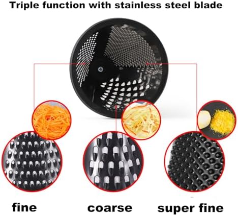 Cone Cheese Grater with Handle, Size XL, Black