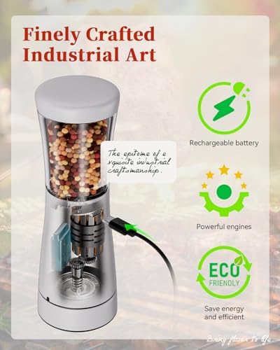 Electric Salt and Pepper Grinder Set, Stainless Steel, 4.5 oz