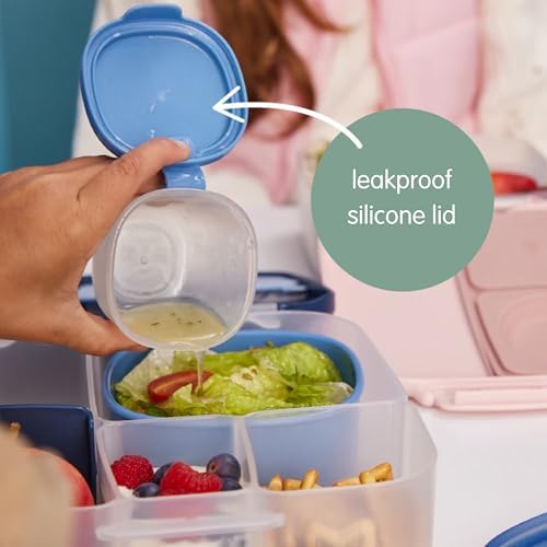 b.box Snack Tubs 3-Pack, Food Containers for Lunch, 4oz + 2oz Sauce