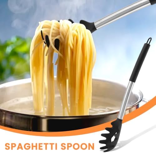 Spaghetti Spoon, Pasta Fork and Tongs, 3-Piece Set