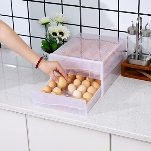 Cq acrylic Egg Container for Refrigerator,2 Tier Holder for