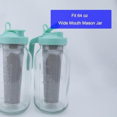 Cold Brew Coffee Filter for 64oz / 2Quart Wide Mouth Mason Jar Infuser
