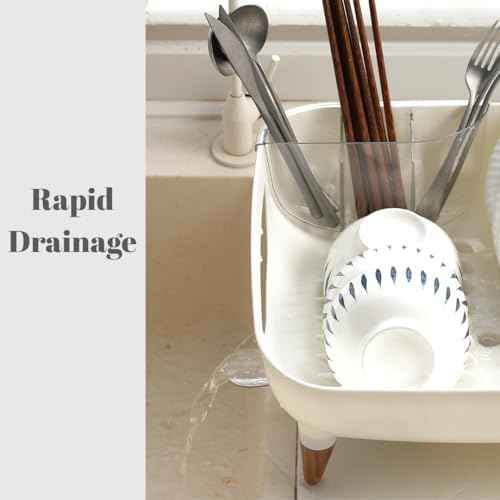 Modern Dish Drying Rack, Off White