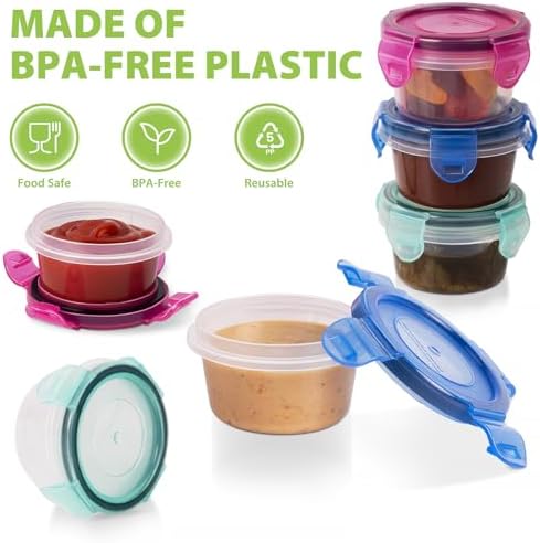 Freshmage 2.7 oz Salad Dressing Container to Go with Leakproof Lids