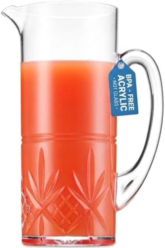 Godinger Pitcher, Acrylic Water Pitcher with Handle, Water Jug