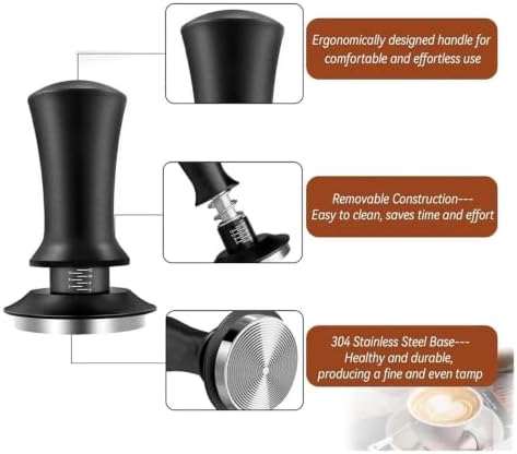 51mm Coffee Tamper Set Including Spring-Loaded Base Depth Calibration