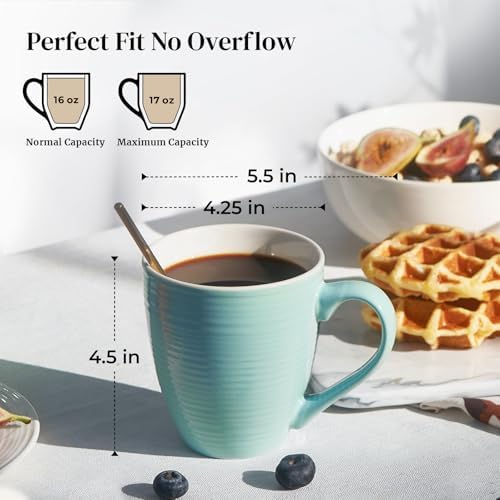 DOWAN Ceramic Coffee Mugs, 17 oz Coffee Cups for Women Men, Coffee Mug