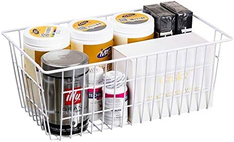 SANNO Freezer Baskets Wire Farmhouse Large Organizer Storage Bins Rack