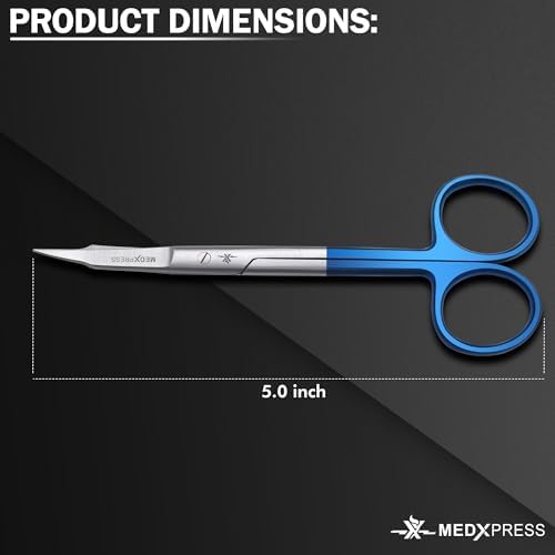 Blue Handle Premium Embroidery Scissors Curved for Art & Craft