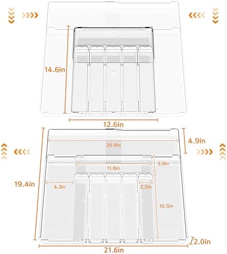 BPA-Free Expandable Utensil Drawer Organizer - Clear Plastic
