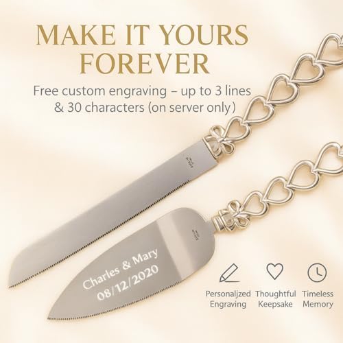 GIFTS INFINITY Personalized Wedding Cake Knife and Server Set with