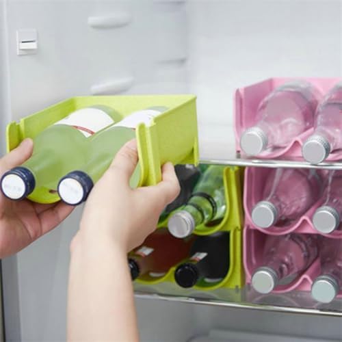 Stackable Bottle Storage Rack Holds 2 Bottles, PP Green