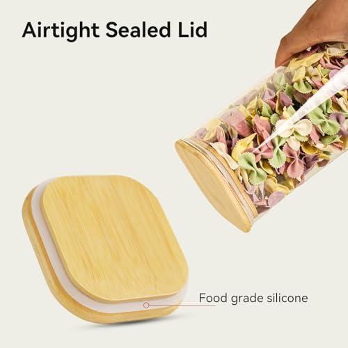 Glass Spaghetti Pasta Storage Container - 3 Pack 2.5 QT Airtight Food