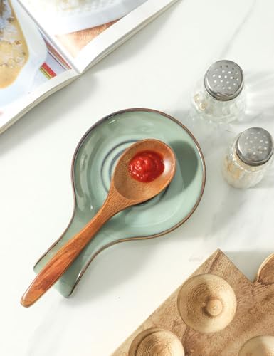 Spoon Rest for Kitchen, Ceramic Spoon Holder for Kitchen Counter