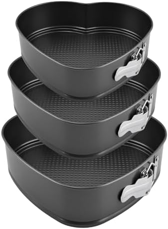 Springform Pan Set of 3 (7,8,9 Inch) - Heart Shaped Leakproof