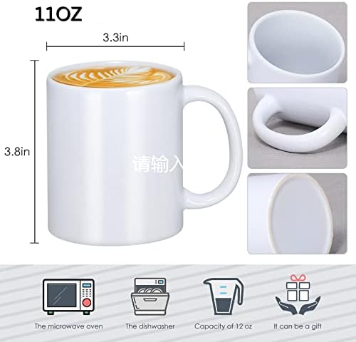 DANALLAN Sublimation Mugs, Premium Coffee Mugs Set of 12 White Ceramic