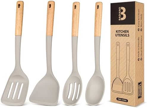 Badiano Silicone Cooking Utensils Set, Safe for Nonstick Cookwares