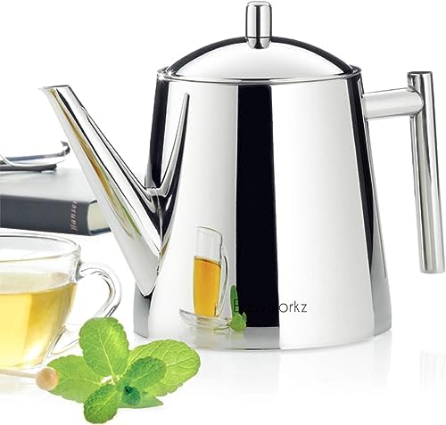 Easyworkz Stainless Steel Teapot with Infuser, 50 oz
