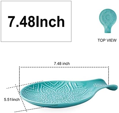 Ceramic Spoon Rest, 7.48 Inches Spoon Holder for Kitchen Counter