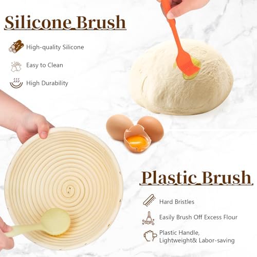 Banneton Bread Proofing Basket Set of 2 9 inch Round Dough Proofing