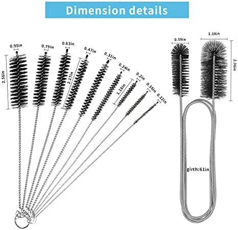 10PCS Flexible Drain Brush Straw Cleaner Brush Set,Pipe Cleaners