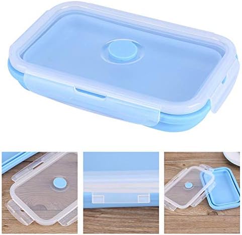 Silicone Collapsible Food Storage Containers, 800ml Airtight Meal Prep