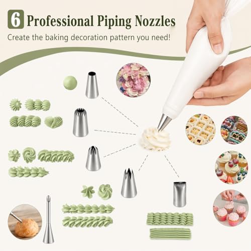 9 PCS Professional Cake Decorating Supplies Kit - Reusable Silicone
