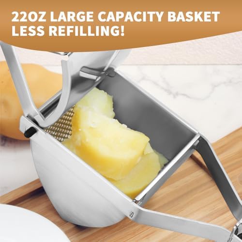 Heavy Duty Potato Ricer, Large 22oz Potato Masher, Stainless Steel