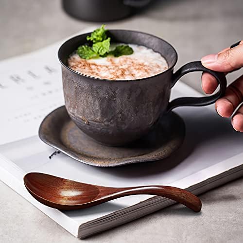 AOOSY Woode Soup Spoon for Eating, 4 Pcs Japanese Style Tablespoons