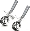 2 Pcs Cookie Scoop Ice Cream Scoop with Trigger Release 4 oz Stainless