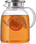 Hedume 2 Liter Glass Pitcher With Lid and Handle - Heat Resistant