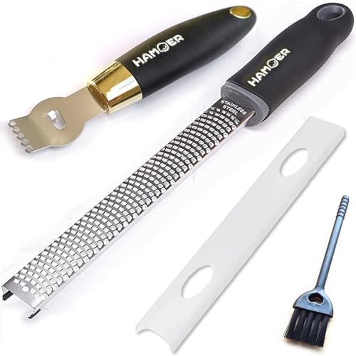 Zester Channel Knife & Micro Plane Grater Tool Set Ergonomic Handle